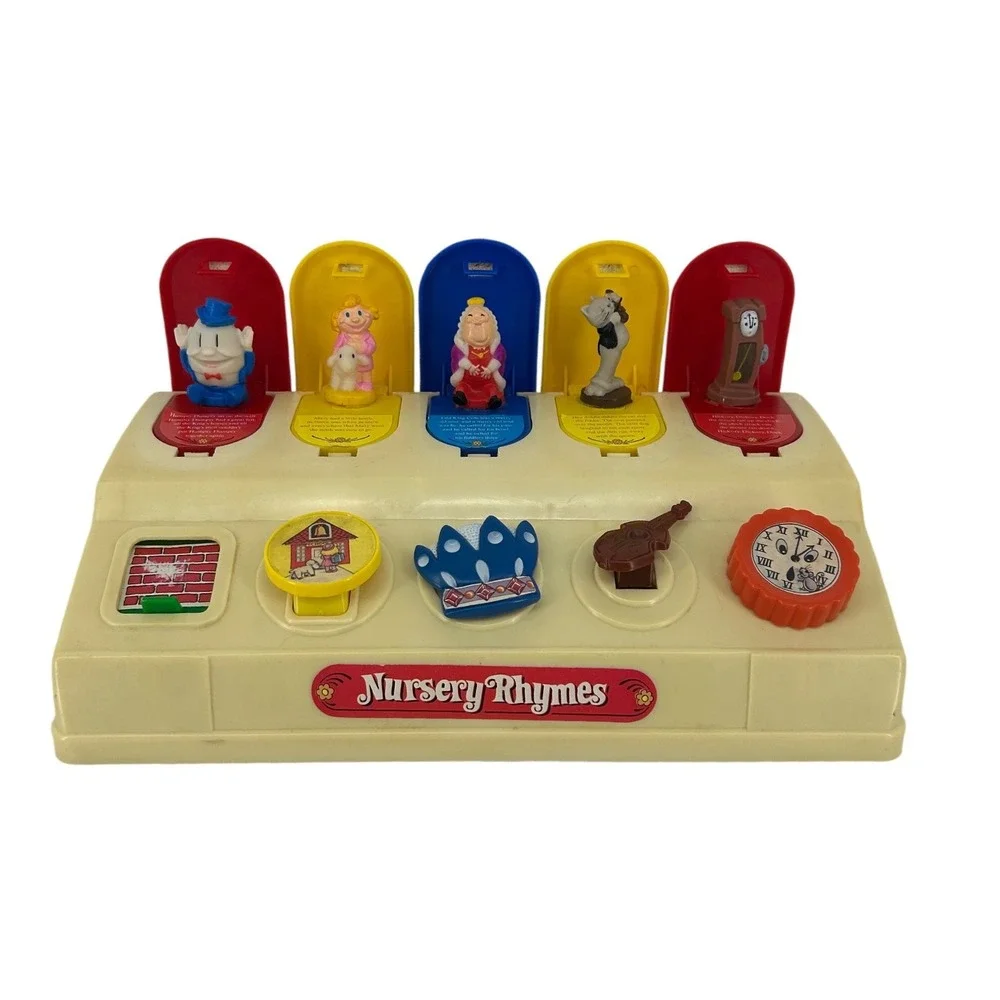 Vintage Nursery Rhymes Pop Up Activity Toy Humpty Dumpty Mary Lamb Toddler Skill